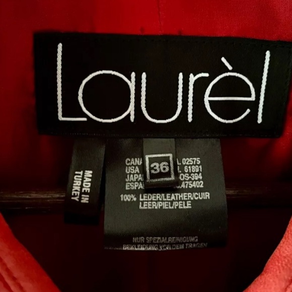 VTG 80s 90s Laurel Escada Butter Soft Red Leather Cropped Zip Jacket Small 36 - Picture 5 of 5